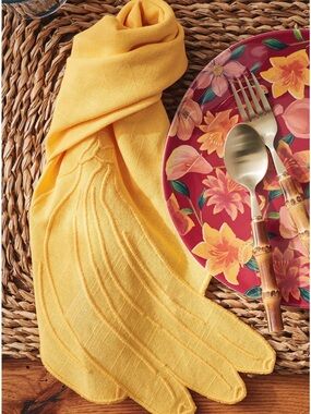 FARM Rio Yellow Banana Embroidered Napkin (set of 2) | Serveware | NWT